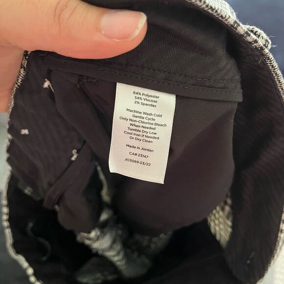 Talbots Black & White High Waisted Plaid Preppy Hampshire Ankle Pants Wmns Sz 12 - Picture 9 of 11